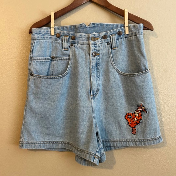 Disney Pants - Vintage High Waisted Original Tigger Patch Demin Rivet Shorts - Mickey Inc.